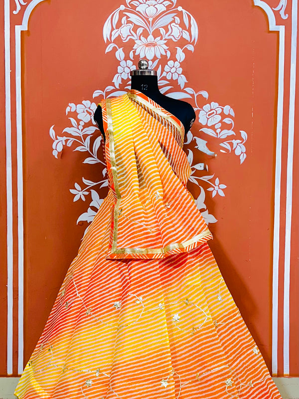 KOTA DORIYA KACHI PATTI DOUBLE BORDER LEHENGA