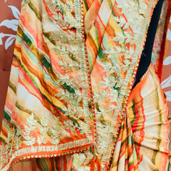 CHINON GOTA PATTI LEHERIYA SAREE