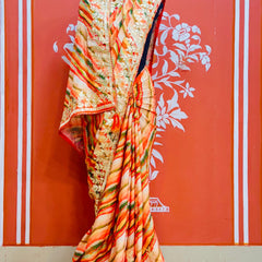 CHINON GOTA PATTI LEHERIYA SAREE