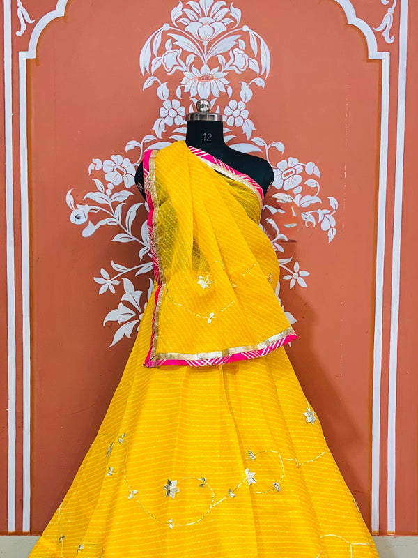 KOTA DORIYA KACHI PATTI DOUBLE BORDER LEHENGA