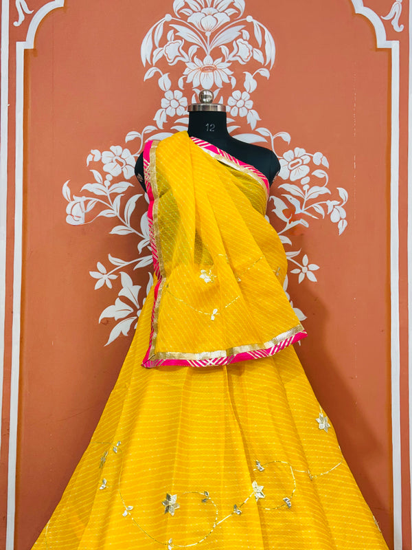 KOTA DORIYA KACHI PATTI DOUBLE BORDER LEHENGA