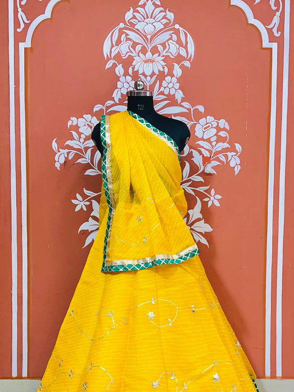 KOTA DORIYA KACHI PATTI DOUBLE BORDER LEHENGA