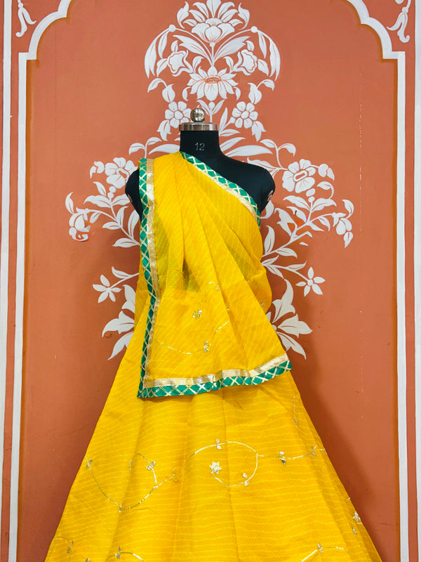 KOTA DORIYA KACHI PATTI DOUBLE BORDER LEHENGA