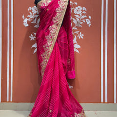 MOTHRA LEHERIYA MAYURA CXC GEORGETTE SAREE