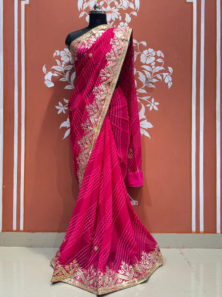 MOTHRA LEHERIYA MAYURA CXC GEORGETTE SAREE