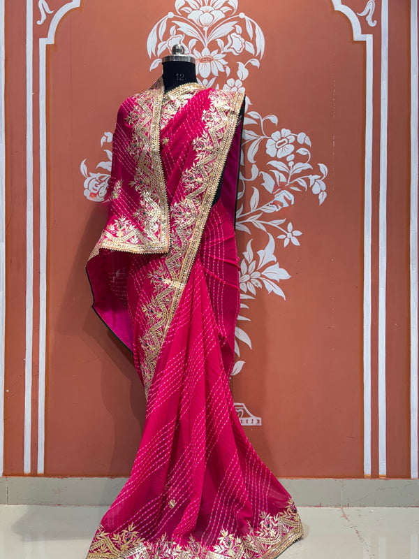 MOTHRA LEHERIYA MAYURA CXC GEORGETTE SAREE
