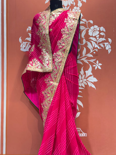 MOTHRA LEHERIYA MAYURA CXC GEORGETTE SAREE