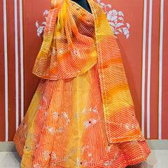 KACHI PATTI LEHERIYA KOTA DORIYA FLARED LEHENGA