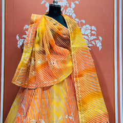 KACHI PATTI LEHERIYA KOTA DORIYA FLARED LEHENGA