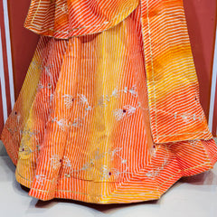 KACHI PATTI LEHERIYA KOTA DORIYA FLARED LEHENGA