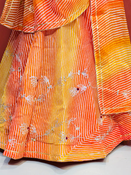 KACHI PATTI LEHERIYA KOTA DORIYA FLARED LEHENGA