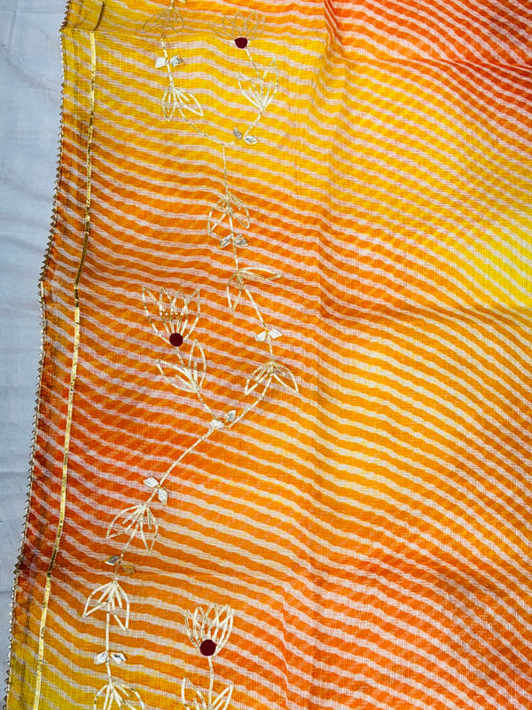KACHI PATTI LEHERIYA KOTA DORIYA FLARED LEHENGA