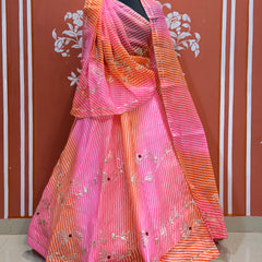 KACHI PATTI LEHERIYA KOTA DORIYA FLARED LEHENGA