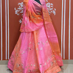 KACHI PATTI LEHERIYA KOTA DORIYA FLARED LEHENGA