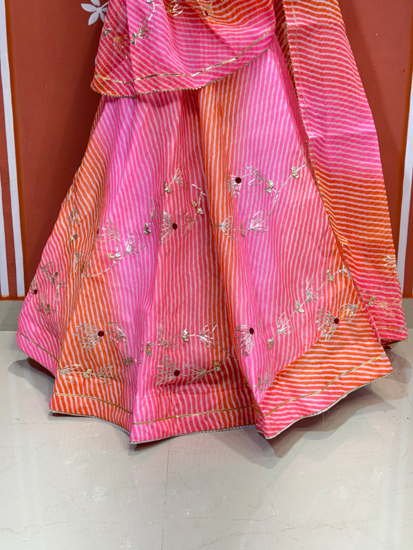 KACHI PATTI LEHERIYA KOTA DORIYA FLARED LEHENGA
