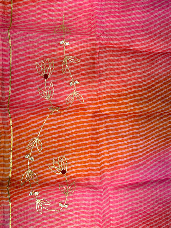 KACHI PATTI LEHERIYA KOTA DORIYA FLARED LEHENGA