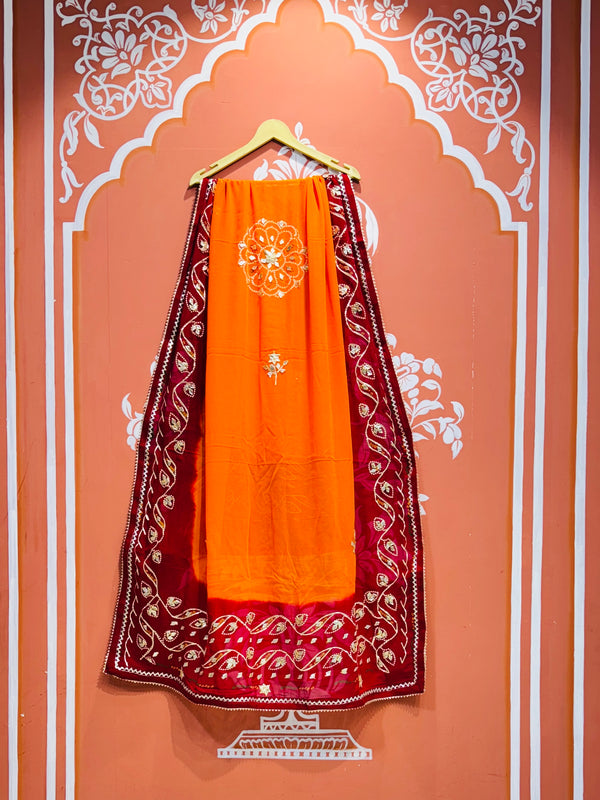 PURE GEORGETTE KACHI PATTI DUPATTA