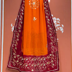 PURE GEORGETTE KACHI PATTI DUPATTA