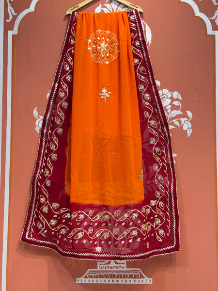 PURE GEORGETTE KACHI PATTI DUPATTA