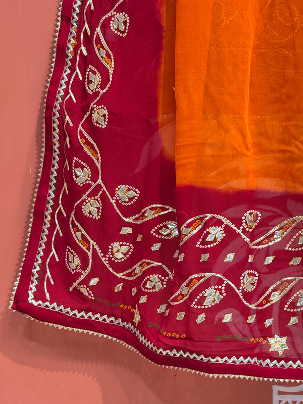 PURE GEORGETTE KACHI PATTI DUPATTA