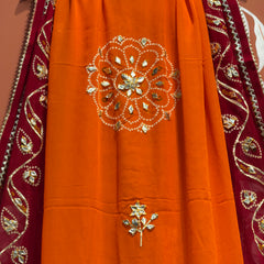 PURE GEORGETTE KACHI PATTI DUPATTA