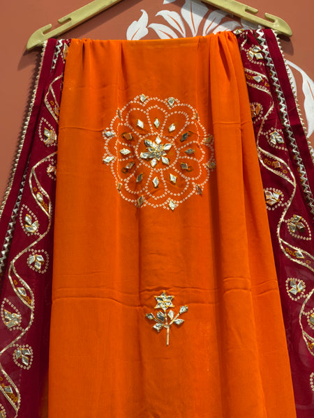 PURE GEORGETTE KACHI PATTI DUPATTA