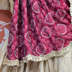 PURE CHINON LEHENGA WITH BHANDEJ DUPATTA AND STITCHED BLOUSE