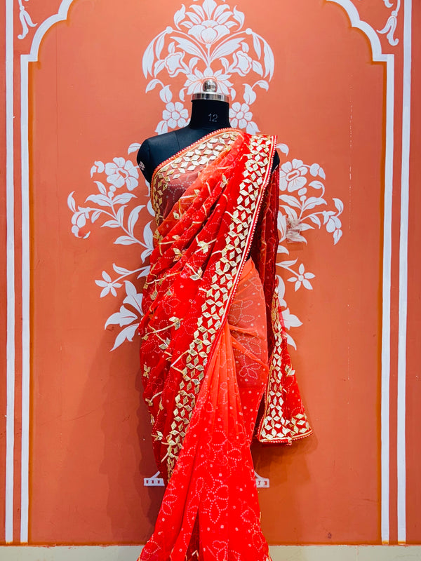 ROYAL GEORGETTE KACHI PATTI SAREE