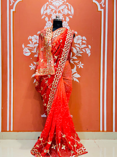 ROYAL GEORGETTE KACHI PATTI SAREE
