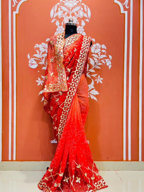 ROYAL GEORGETTE KACHI PATTI SAREE