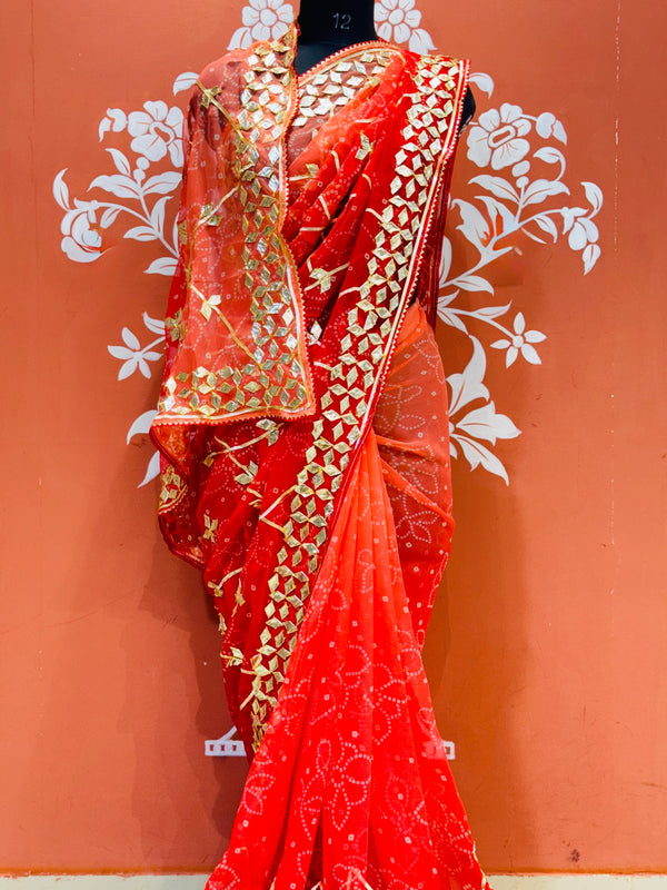 ROYAL GEORGETTE KACHI PATTI SAREE