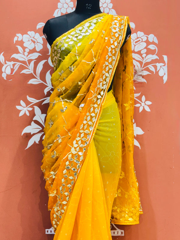ROYAL GEORGETTE KACHI PATTI SAREE
