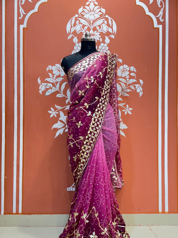 ROYAL GEORGETTE KACHI PATTI SAREE