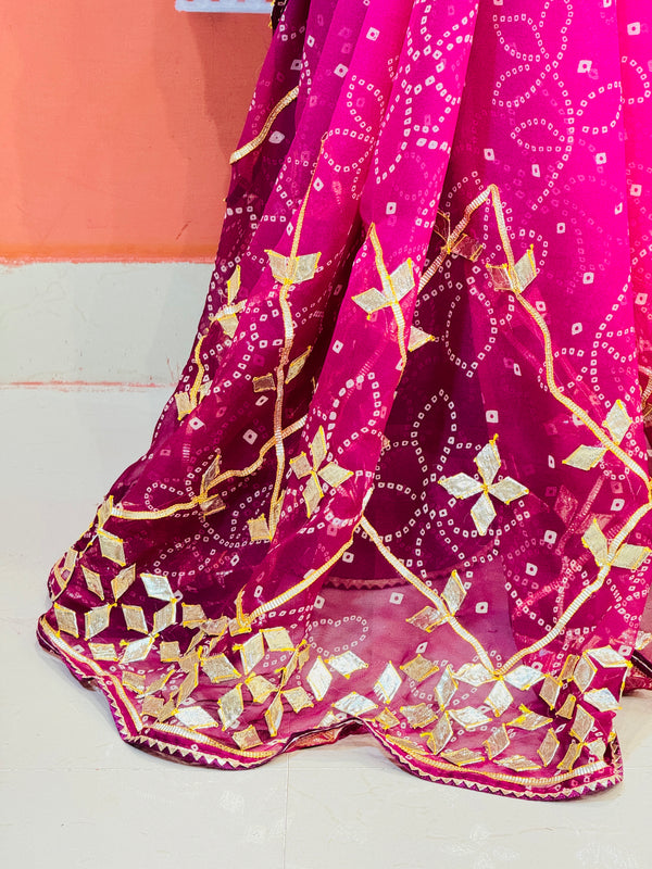 ROYAL GEORGETTE KACHI PATTI SAREE