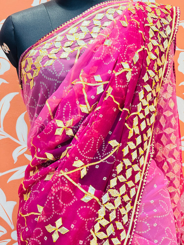 ROYAL GEORGETTE KACHI PATTI SAREE