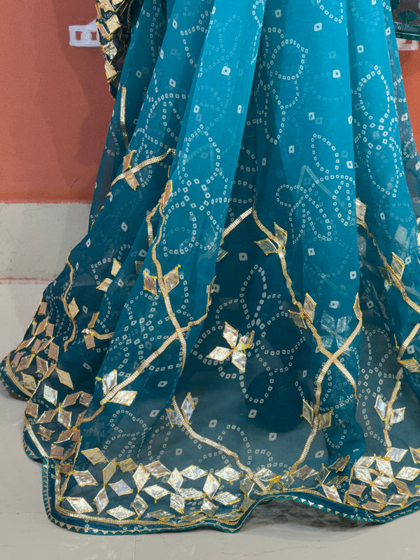 ROYAL GEORGETTE KACHI PATTI SAREE