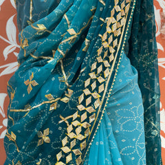 ROYAL GEORGETTE KACHI PATTI SAREE