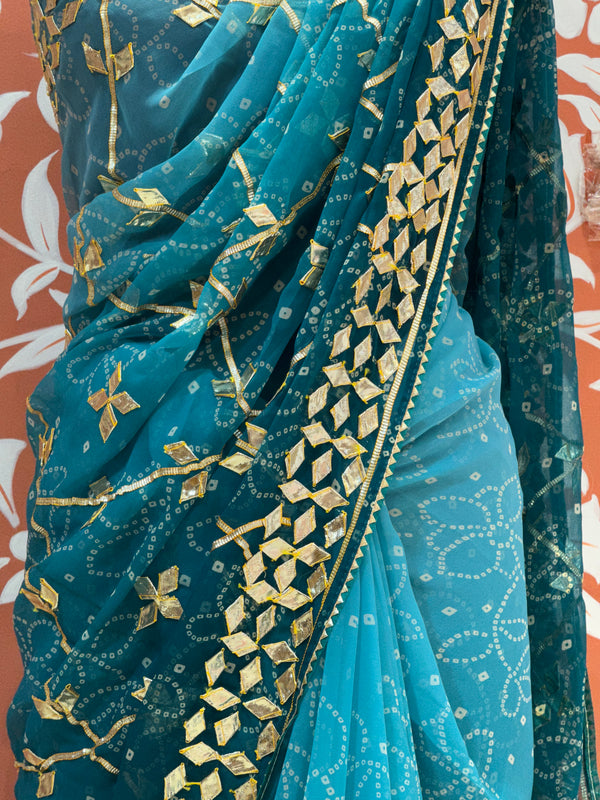 ROYAL GEORGETTE KACHI PATTI SAREE