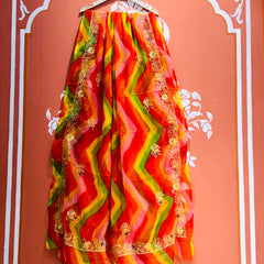 DARBARI GEORGETTE LEHERIYA SAREE
