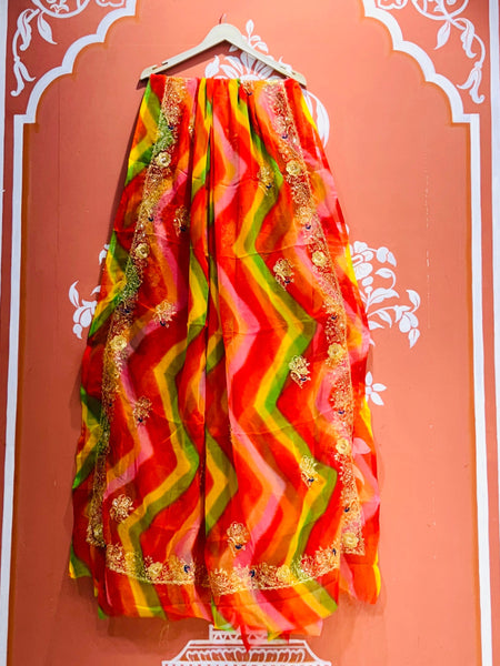 DARBARI GEORGETTE LEHERIYA SAREE