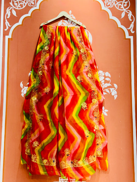 DARBARI GEORGETTE LEHERIYA SAREE
