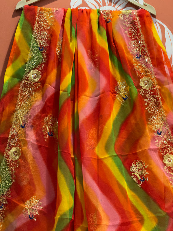 ROYAL GEORGETTE KACHI PATTI SAREE