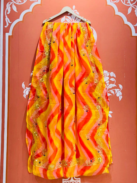 DARBARI GEORGETTE LEHERIYA SAREE