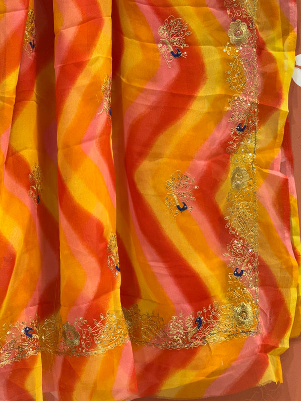 ROYAL GEORGETTE KACHI PATTI SAREE