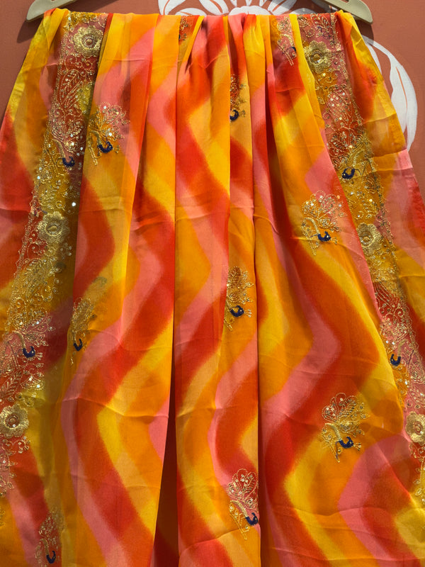 ROYAL GEORGETTE KACHI PATTI SAREE