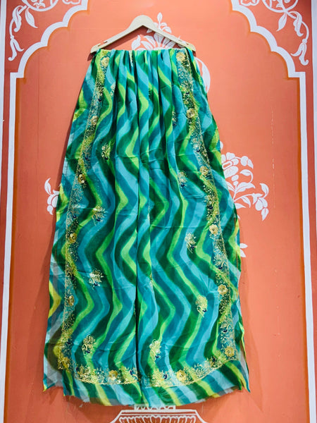 DARBARI GEORGETTE LEHERIYA SAREE