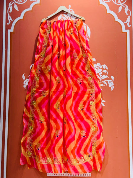 DARBARI GEORGETTE LEHERIYA SAREE