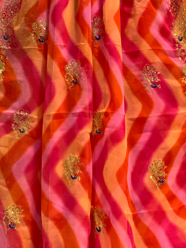 DARBARI GEORGETTE LEHERIYA SAREE