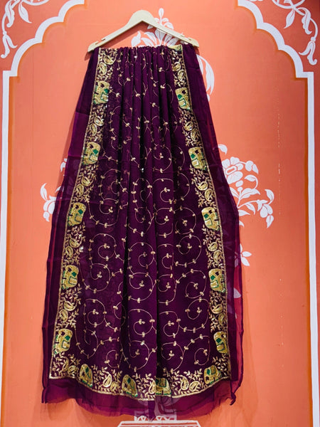 DARBARI GEORGETTE LEHERIYA SAREE