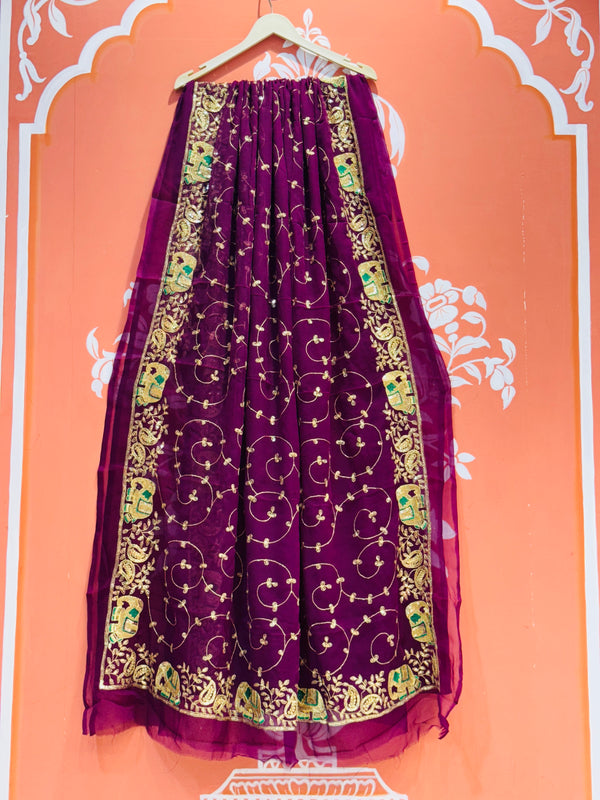 DARBARI GEORGETTE LEHERIYA SAREE